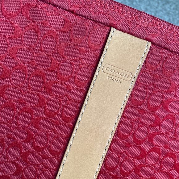 Authentic Red COACH Laptop Case - like new!